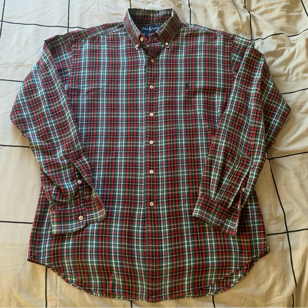 Ralph Lauren Blake Button Down Plaid Shirt Medium